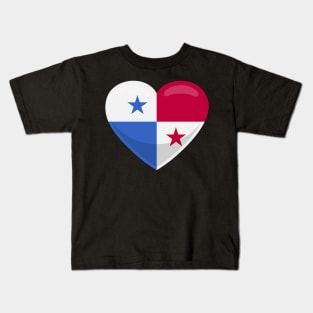 Panama Flag Heart Kids T-Shirt